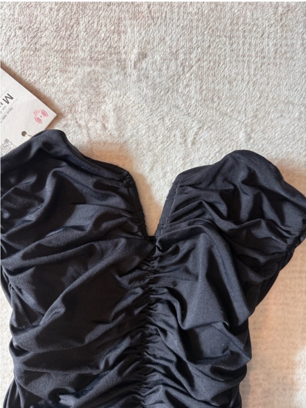 Zara RUCHED POLYAMIDE BANDEAU BODYSUIT - black - Picture 5 of 10